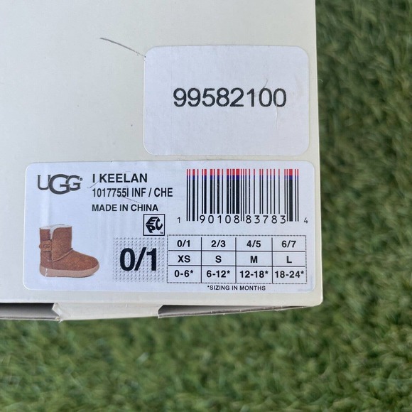 UGG Baby uggs Keelan Booties Chestnut Brown Suede Infant Shoes Size 0-6 Months - Picture 8 of 12